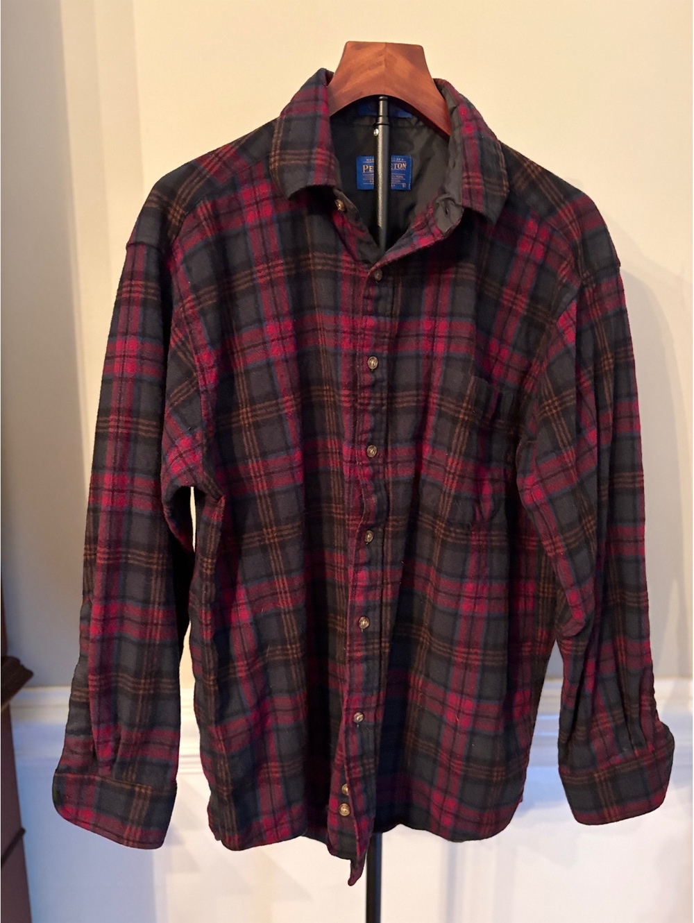 Pendleton 100% Virgin Wool plaid shirt L